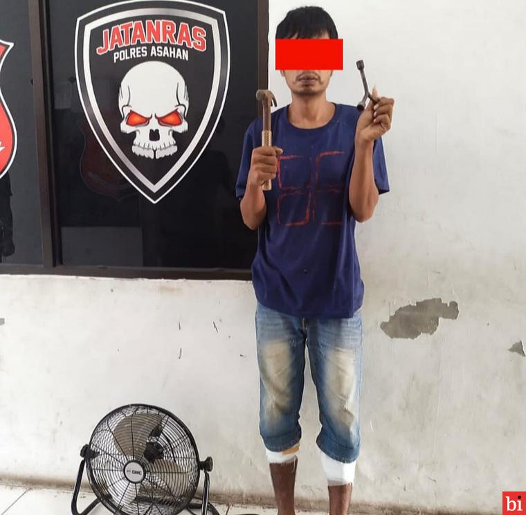 Satu dari 3 orang pelaku pencurian dengan pemberatan (Curat) dilumpuhkan petugas unit Jatanras Satreskrim Polres Asahan dengan timah panas. HADI