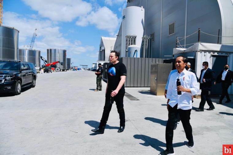 Presiden Jokowi berkunjung ke Space X di Boca Chica, AS, Sabtu (14/05/2022). IST