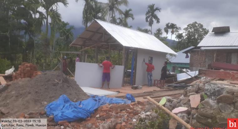 Huntara untuk korban Gempa Pasaman Mulai Dibangun, Logistik Cadangan Disiapkan