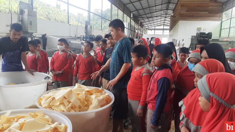 Ratusan siswa kelas 4,5 dan 6 SDIT Alam Talago Sawahlunto Go To Wana Telabang Sakti, Kecamatan Kamangbaru, Sijunjung, Sumatera Barat pada Sabtu (17/9/2022). IST