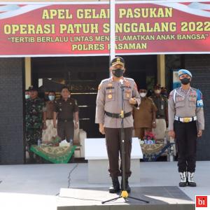 Kapolres Pasaman AKBP. DR. Fahmi Reza.SIK .MH. Pimpin Apel Gabungan Operasi Patuh Singgalang 2022