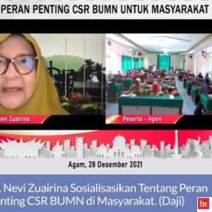 Nevi Zuairina Sosialisasikan Peran CSR Perusahan Negara Kepada Masyarakat Kabupaten Agam