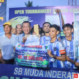 Tournament Sepak Bola Muaro Sakai Cup 2023 Ditutup dan Dihadiri Bupati Rusma Yul Anwar